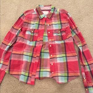 Colorful Gilly Hicks Plaid Button-Up Shirt